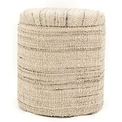 Aubry Gaspard Pouf / coffre bouclette en laine.