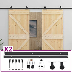 vidaXL Porte coulissante avec kit de quincaillerie 90x210cm Pin massif