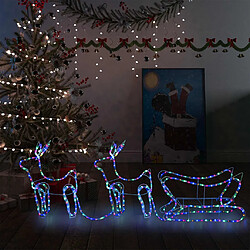 vidaXL Décoration de Noël d'extérieur Renne et traîneau 576 LED