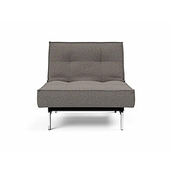 Inside 75 INNOVATION LIVING Fauteuil design SPLITBACK CHROME convertible lit 90*115 cm tissu Mixed Dance Grey