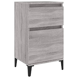 Maison Chic Table de chevet,Table de nuit,Table d'appoint pour salon sonoma gris 40x35x70 cm -MN71681