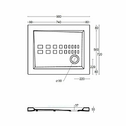 Kiamami Valentina RECEVEUR DE DOUCHE TRADITIONNEL 70X90 EXTRA PLAT EN CÉRAMIQUE LINEA