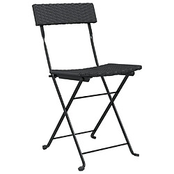 Avis Maison Chic Lot de 4 Chaises de bistrot pliantes Noir Résine tressée et acier -GKD70137