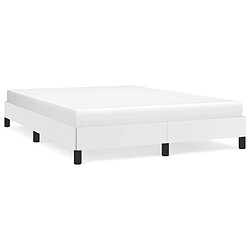 Maison Chic Lit adulte - Lit simple Cadre de lit,Structure du lit Contemporain Blanc 140x200 cm Similicuir -MN72560