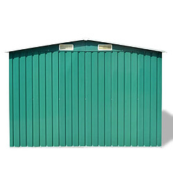 Avis Helloshop26 Abri de jardin cabane cabanon maison de stockage remise extérieur hangar outils robuste métal 257 x 205 x 178 cm vert 02_0022391