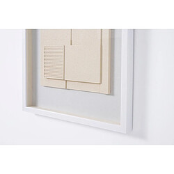 Avis Pegane Tableau vitrine, sculpté en bois beige avec cadre blanc - Longueur 80 x Profondeur 5 x Hauteur 60 cm