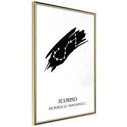 Paris Prix Affiche Murale Encadrée Zodiac Scorpio I 20 x 30 cm Or