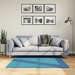 vidaXL Tapis OVIEDO à poils courts turquoise 120x120 cm