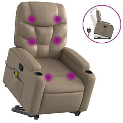 Maison Chic Fauteuil Relax pour salon, Fauteuil inclinable de massage Cappuccino Similicuir -GKD47977