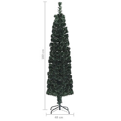 vidaXL Arbre de Noël artificiel mince et support 180 cm fibre optique pas cher