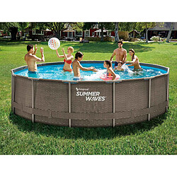 Piscine tubulaire Active Frame Pool ronde effet rotin 4,57 x 1,06 m - Summer Waves