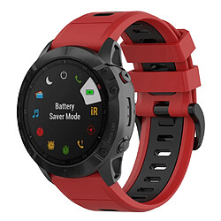 Bracelet en silicone bicolore, libération rapide 26mm, rouge/noir pour votre Garmin Fenix 7X