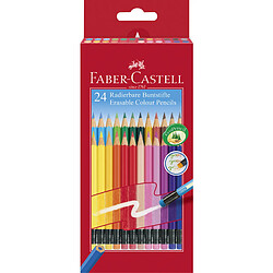 FABER-CASTELL Crayon de couleur gommable, étui carton de 24 ()