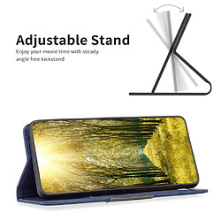 Etui en PU épissage de couleur, auto-absorbé magnétiquement pour votre Samsung Galaxy S23 Ultra - bleu