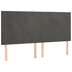 Acheter Maison Chic Tête de lit scandinave à LED,meuble de chambre Gris foncé 160x5x118/128 cm Velours -MN66416