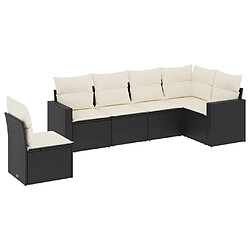 Maison Chic Salon de jardin 6 pcs avec coussins | Ensemble de Table et chaises | Mobilier d'Extérieur noir résine tressée -GKD52305