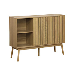 Pegane Buffet, meuble d'entrée coloris naturel, pieds en bois - Longueur 115 x profondeur 40 x hauteur 90 cm