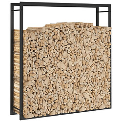 Acheter vidaXL Portant de bois de chauffage Noir mat 110x28x116 cm Acier