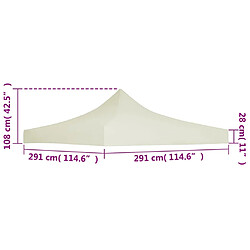 Avis vidaXL Toit de tente de réception 3 x 3 m Crème