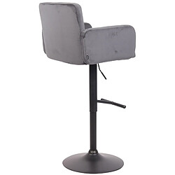 Avis Decoshop26 Tabouret de bar pivotant en velours gris foncé et métal noir avec accoudoirs repose-pieds et dossier TDB10656