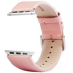 Wewoo pour Apple Watch 38mm Texture Subtendue Boucle Brossée Bracelet en Cuir Véritable avec Connecteur (Rose)