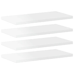 vidaXL Panneaux de bibliothèque 4 pcs blanc brillant bois d’ingénierie