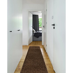 Acheter RUGSX Tapis, le tapis de couloir SOFFI shaggy 5cm marron - pour la cuisine, l'antichambre, le couloir 80x300 cm