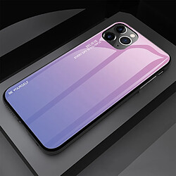 Wewoo Coque Rigide Etui en verre de couleur dégradé pour iPhone 11 Pro violet clair