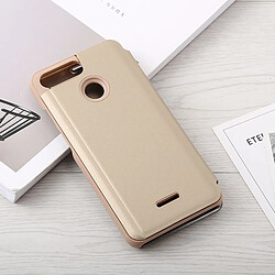 Avis Wewoo Coque Housse en cuir pour miroir Xiaomi Redmi 6A, avec support or