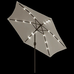 Acheter vidaXL Parasol de jardin en porte-à-faux avec LED 3 m blanc sable