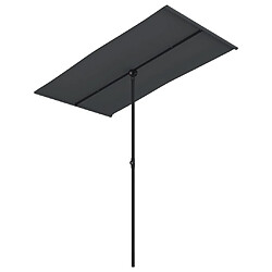 vidaXL Parasol de jardin avec mât en aluminium 180x110 cm Noir