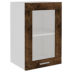 vidaXL Armoire en verre suspendue Chêne fumé 40x31x60 cm