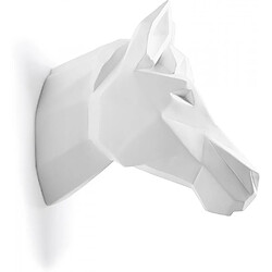 ICONIK INTERIOR Tête de cheval Origami Résine Blanc