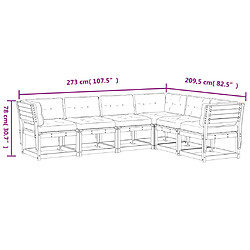 vidaXL Salon de jardin 6 pcs avec coussins bois de pin imprégné pas cher