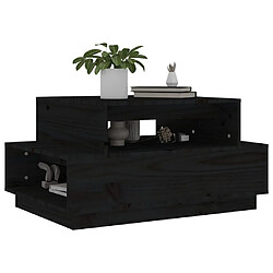 Avis vidaXL Table basse Noir 80x55x40,5 cm Bois massif de pin