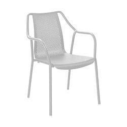 Proloisirs Fauteuil de jardin empilable en aluminium Bari blanc.