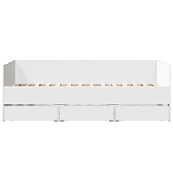 Acheter Vidaxl Lit de jour avec tiroirs blanc 75x190 cm bois d'ingénierie