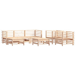 Avis Maison Chic Salon de jardin 7 pcs + coussins - Mobilier/Meubles de jardin - Table et chaises d'extérieur bois massif -MN85965