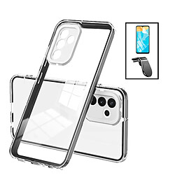 PHONECARE Kit Coque 360 Airbag Anti-Drop Caméra Protection +Support L Safe Driving pour Samsung Galaxy A04s - Transparent