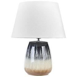 Beliani Lampe à poser en céramique gris et beige CIDRA