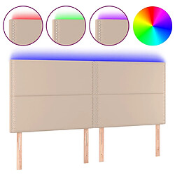 Maison Chic Tête de lit moderne à LED lumineuse pour chambre - Décoration de lit Cappuccino 180x5x118/128 cm Similicuir -MN41258