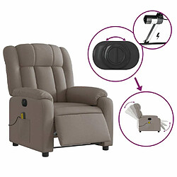 Maison Chic Fauteuil Relax pour salon, Fauteuil de massage inclinable électrique Taupe Tissu -GKD76404 pas cher