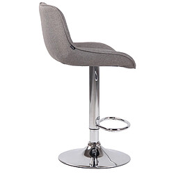 Avis Decoshop26 Tabouret de bar en tissu gris pied aspect chromé siège rembourré et matelassé 10_0000425