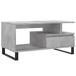 Maison Chic Table basse,Table Console Table d'appoint, Table pour salon Gris béton 90x49x45 cm Bois d'ingénierie -MN72046