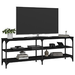 Avis vidaXL Meuble TV noir 140x30x50 cm bois d'ingénierie