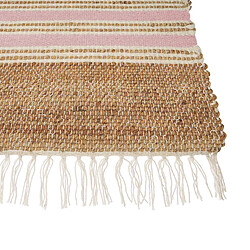 Beliani Tapis en jute 80 x 150 cm beige et rose pastel MIRZA pas cher