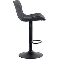 Acheter Decoshop26 Tabouret de bar chaise haute x1 avec coutures décoratives en tissu noir pieds en métal noir 10_0005175