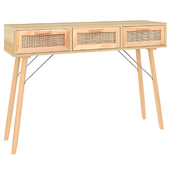 Maison Chic Table console | Meuble d'entrée | Table d'appoint Marron 105x30x75cm Bois massif pin /rotin naturel -GKD84908