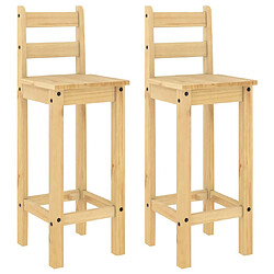 vidaXL Chaises de bar lot de 2 bois de pin solide