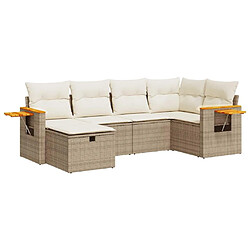 vidaXL Salon de jardin avec coussins 6 pcs beige résine tressée